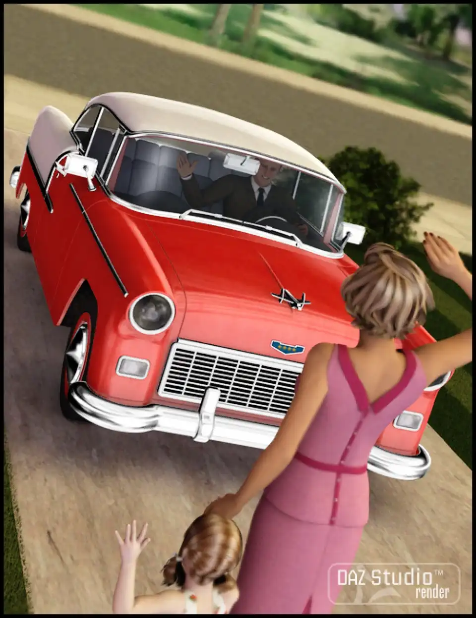 Family Car 1950_DAZ3D下载站