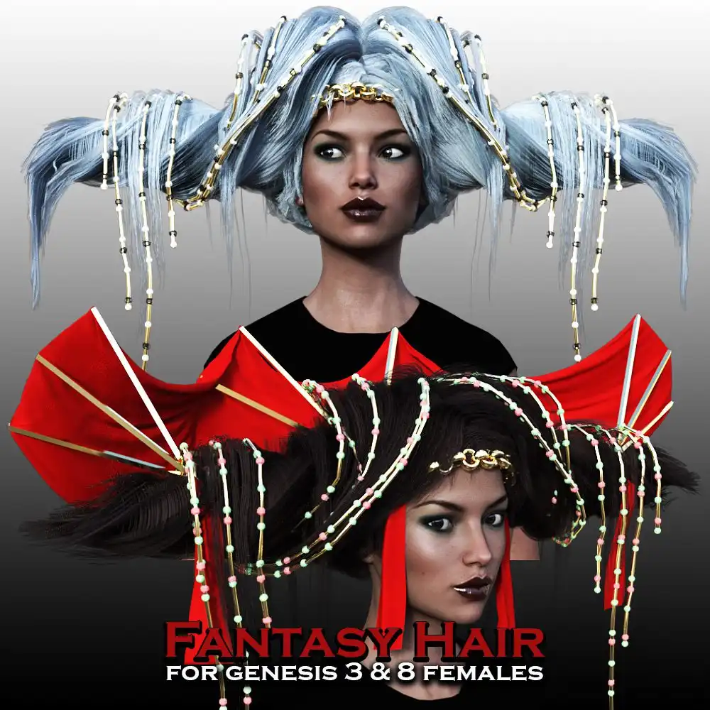 Fantasy Hair for G3 Females and G8 Females_DAZ3DDL