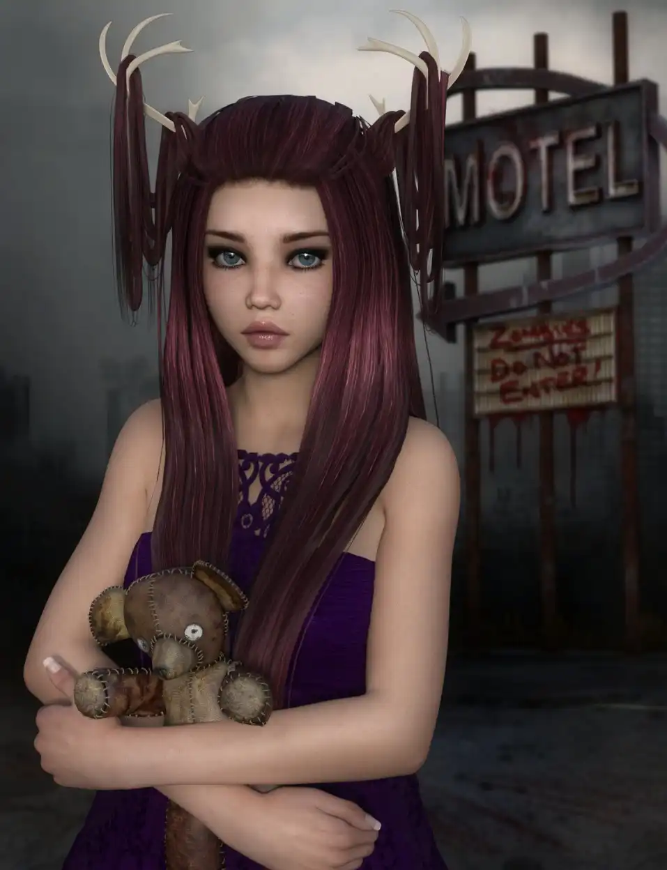 Fawna Hair for Genesis 3 Female(s)_DAZ3D下载站
