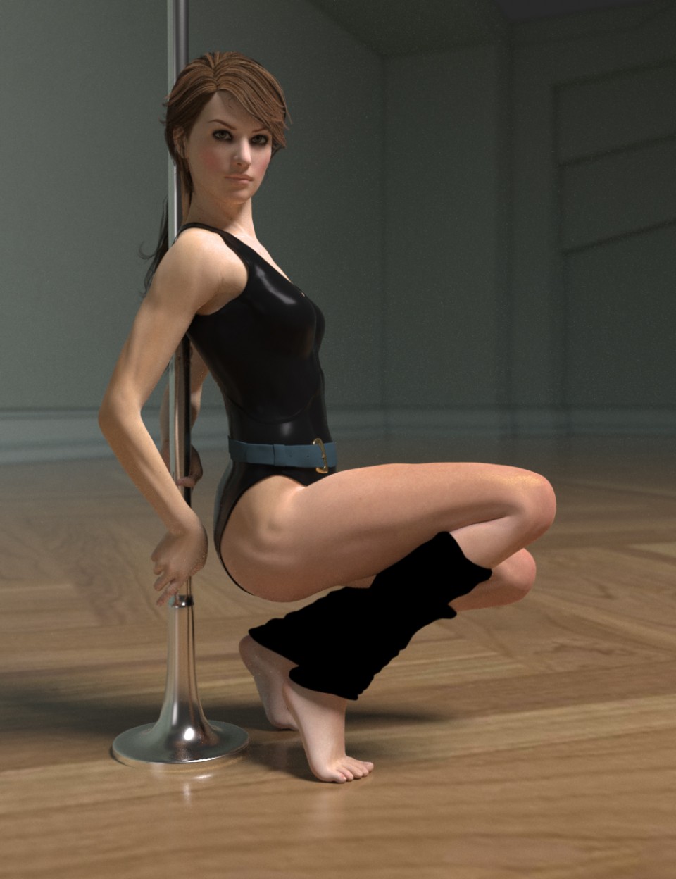 Fitness Pole Dance Poses and Prop for Genesis 2 Female(s)_DAZ3D下载站