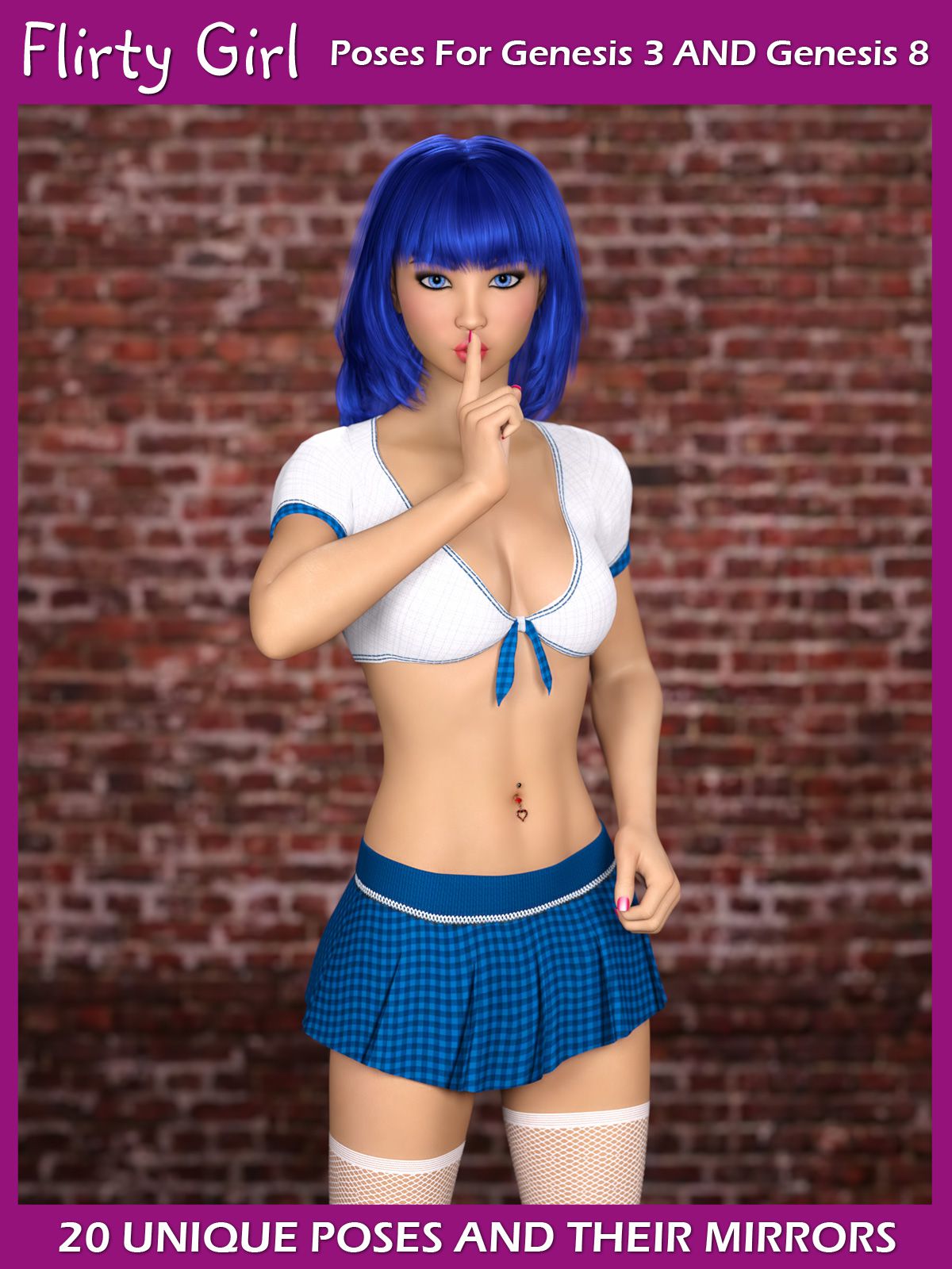 Flirty Girl Poses for G3F and G8F_DAZ3D下载站
