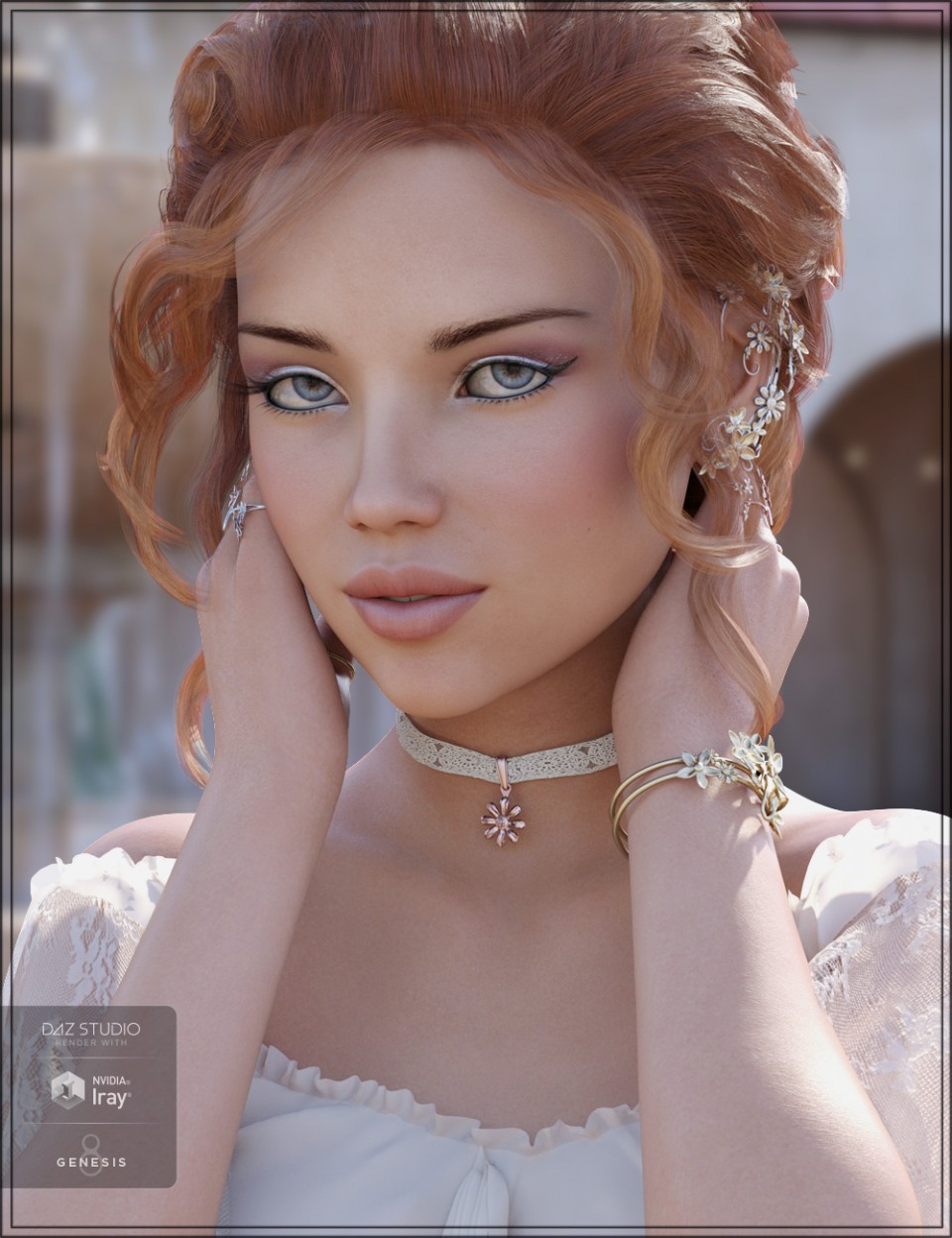 Floral Bliss Jewelry for Genesis 8 Female(s)_DAZ3D下载站