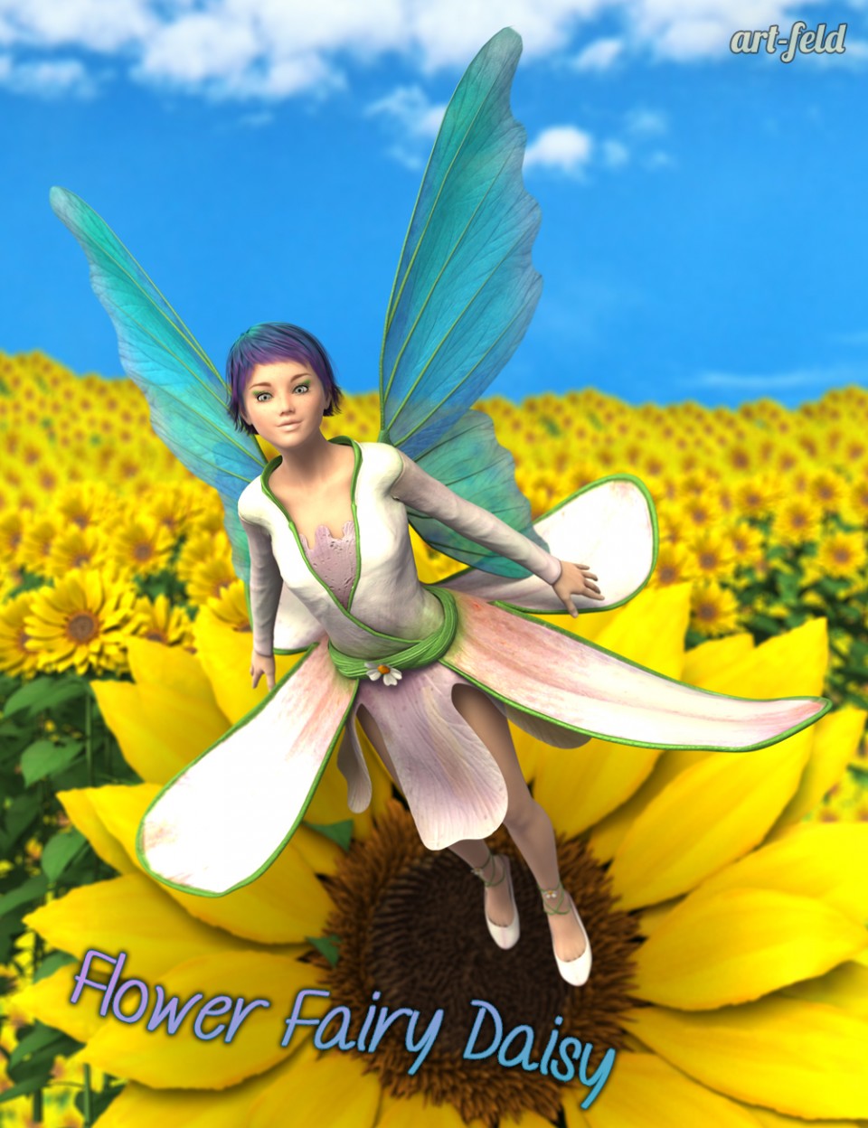 Flower Fairy Daisy for Genesis 3 Female(s)_DAZ3D下载站