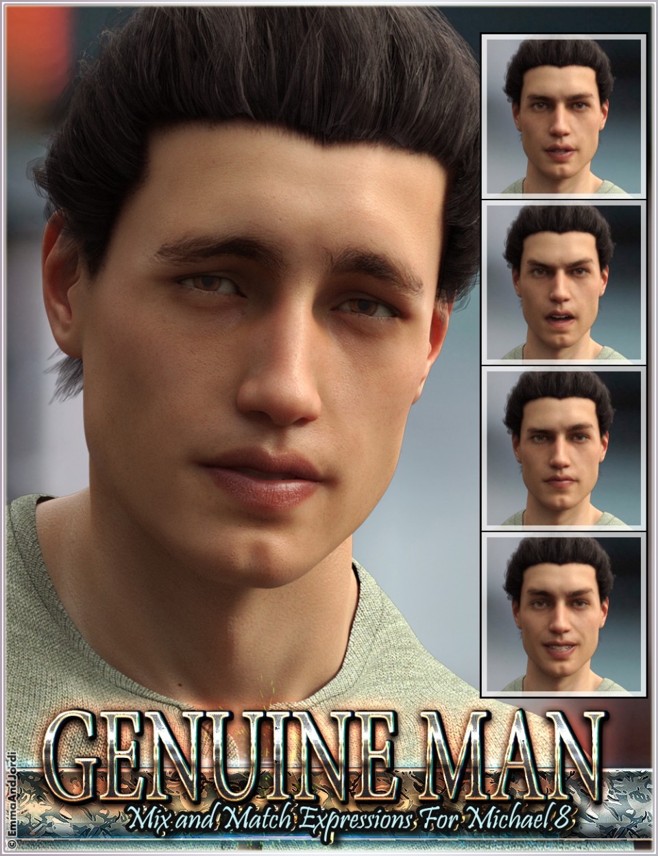 Genuine Man Mix and Match Expressions for Michael 8_DAZ3D下载站