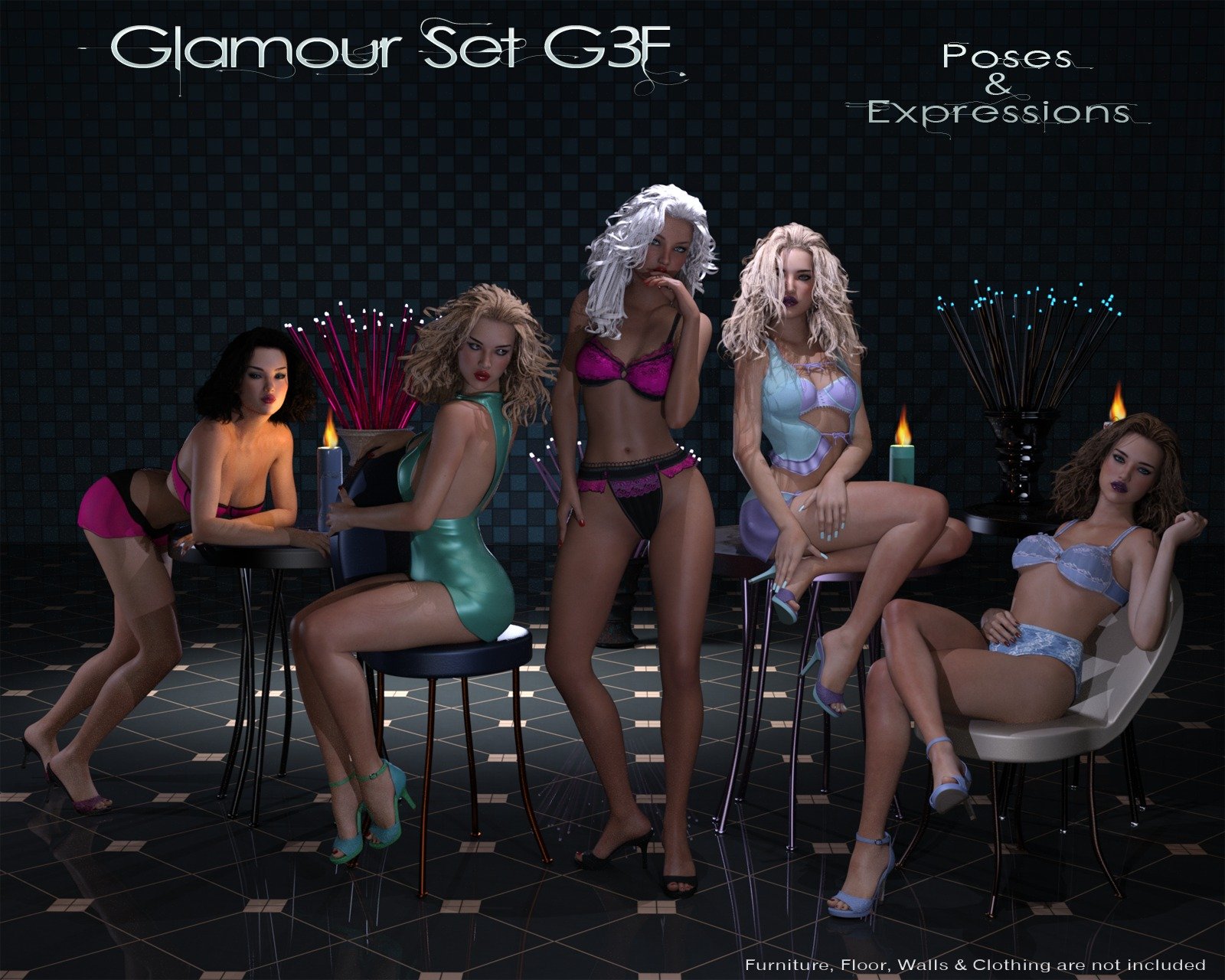 Glamour Set G3F Poses & Expressions_DAZ3D下载站