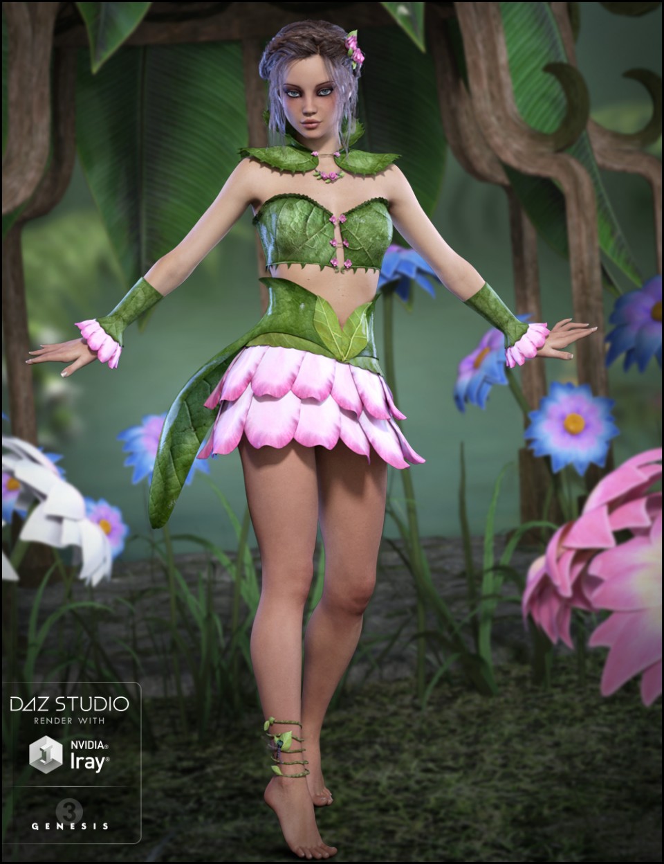 Gossamer Outfit for Genesis 3 Female(s)_DAZ3D下载站