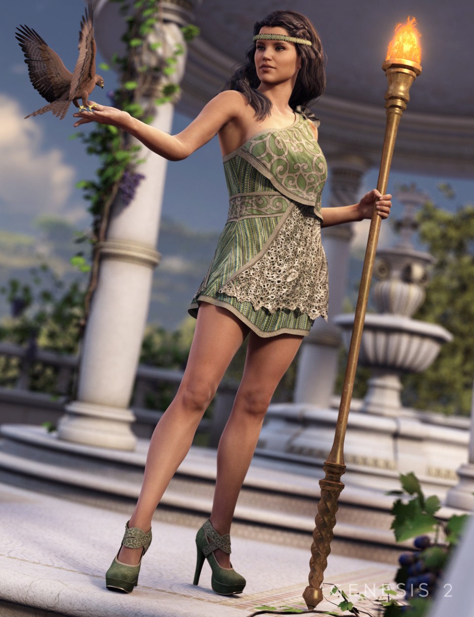 Greek Chic Outfit for Genesis 2 Female(s)_DAZ3D下载站
