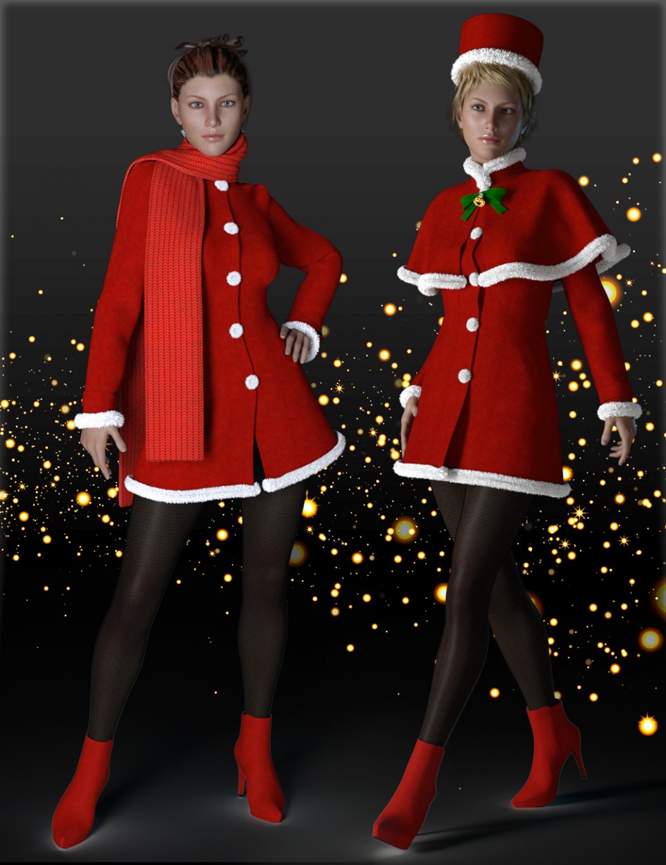 H&C Christmas Costumes for Genesis 3 Female(s)_DAZ3D下载站
