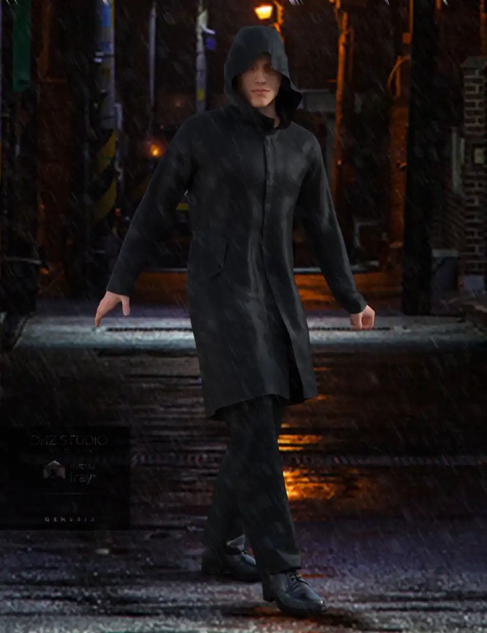 H&C Raincoat Outfit for Genesis 3 Male(s)_DAZ3D下载站