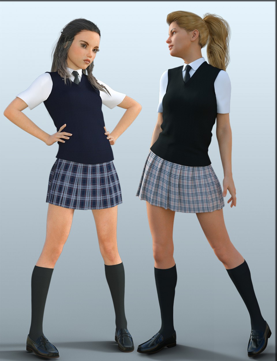 H&C School Uniforms for Genesis 8 Female(s)_DAZ3D下载站