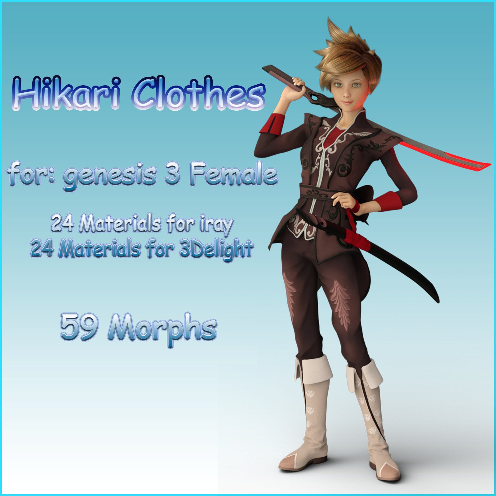 Hikari Anime Clothing for G3F_DAZ3DDL