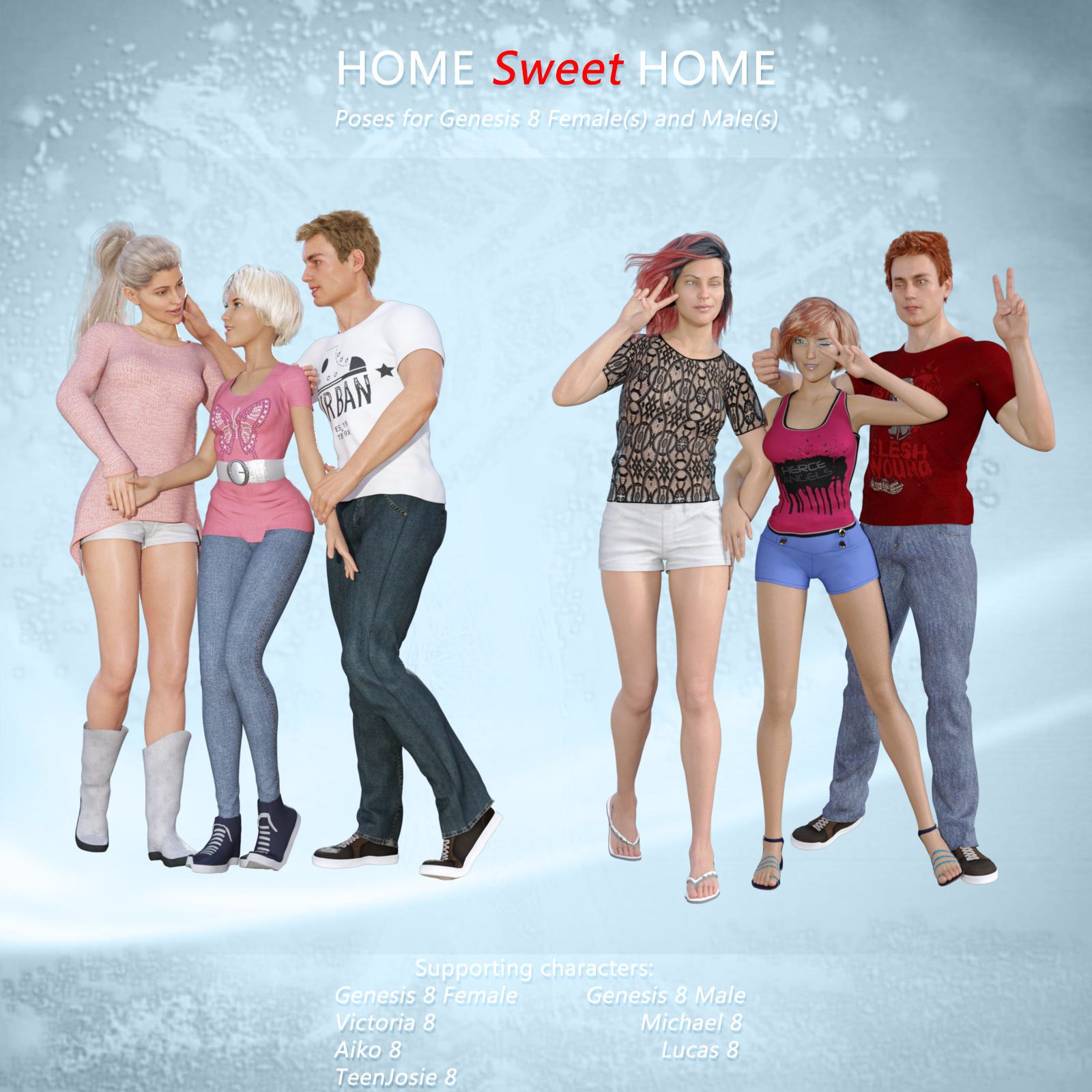 Home Sweet Home Poses for Genesis 8_DAZ3DDL