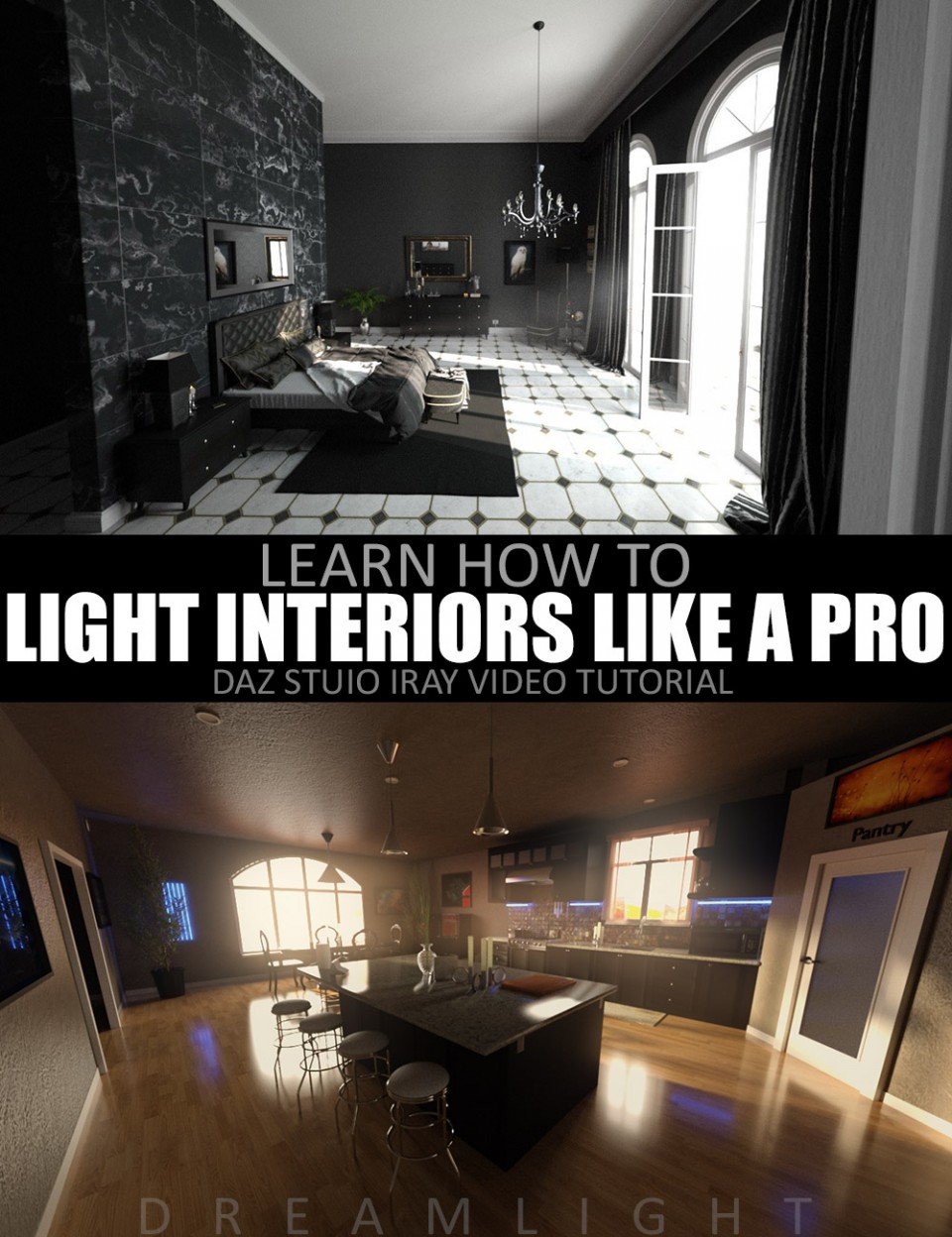 How To Light Interiors Like a PRO – Video Tutorial_DAZ3D下载站