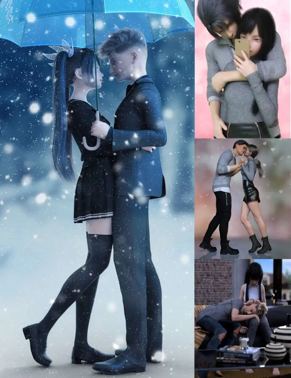 In Love Poses for Genesis 8_DAZ3D下载站