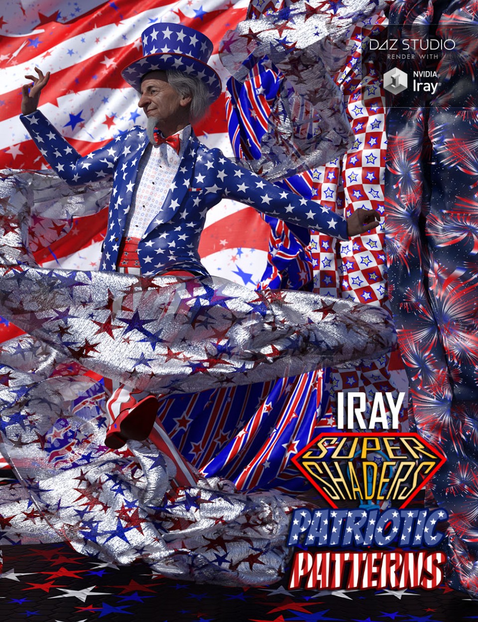 Iray Super Shaders Patriotic Patterns (Merchant Resource)_DAZ3D下载站