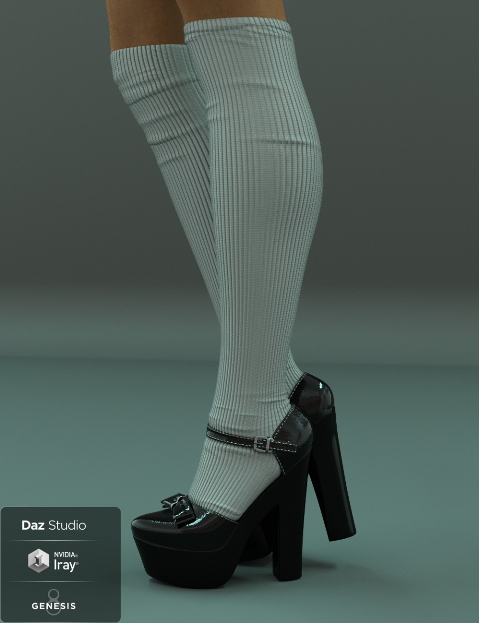 Janet Heels and Socks for Genesis 8 Female(s)_DAZ3D下载站