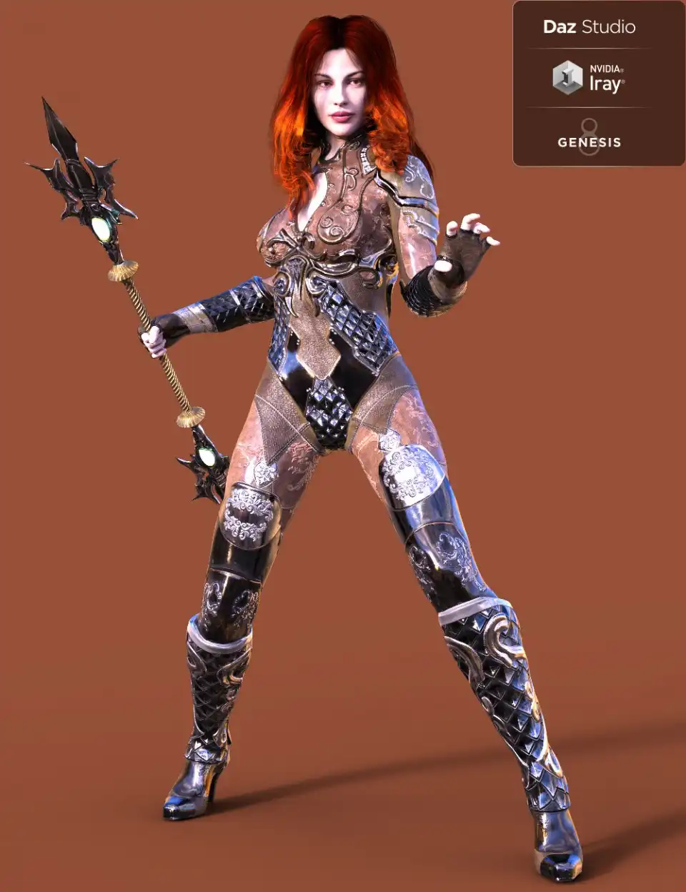 Jiwoo Battle Mage Outfit for Genesis 8 Female(s)_DAZ3D下载站