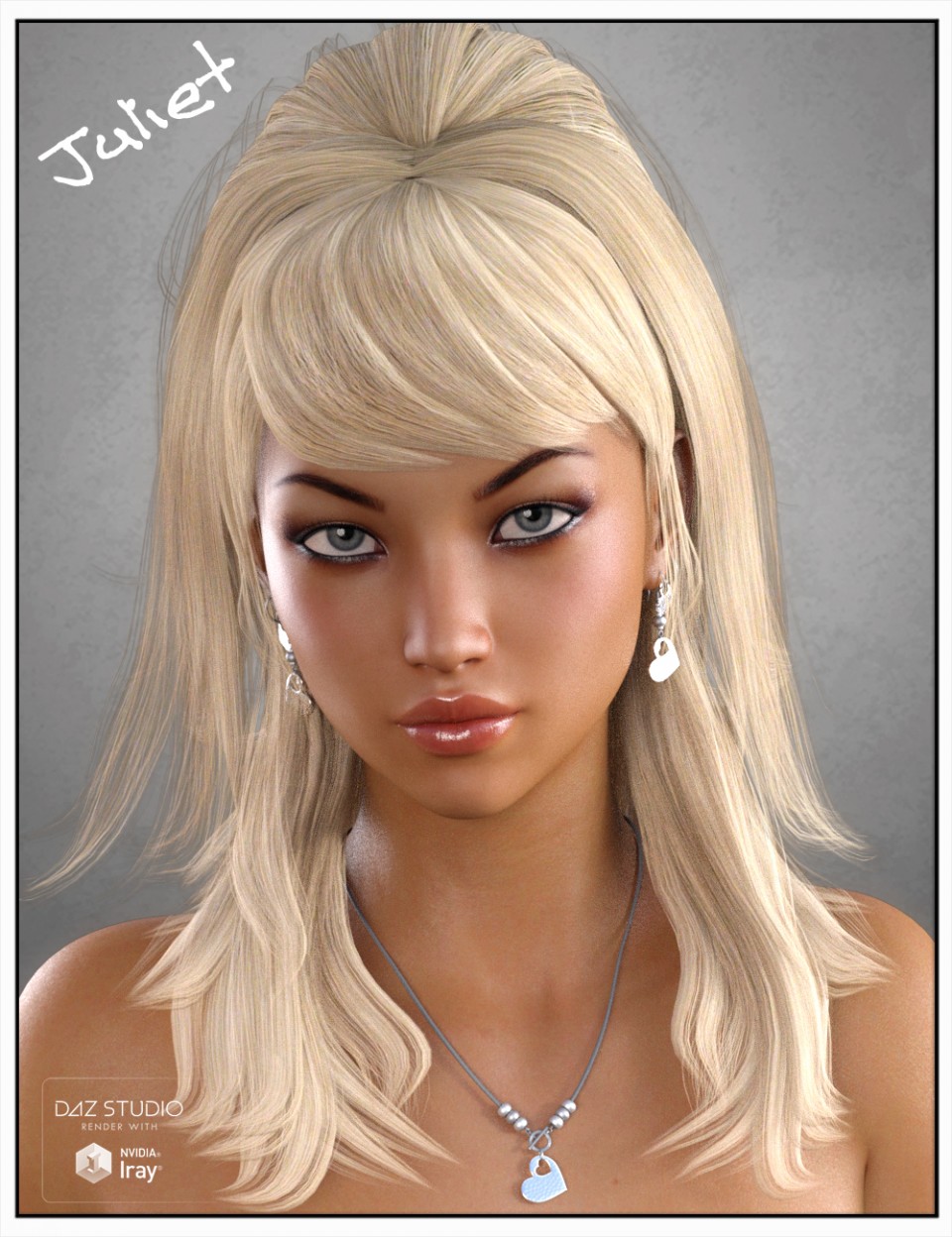Juliet Hair for Genesis 3 Female(s), Genesis 2 Female(s) and Victoria 4_DAZ3D下载站