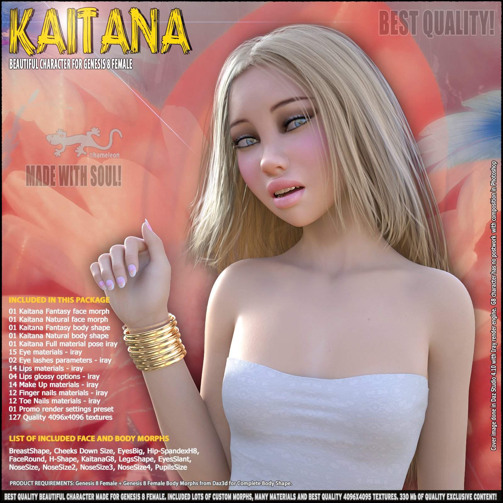 Kaitana – Beautiful Character for Genesis 8_DAZ3D下载站