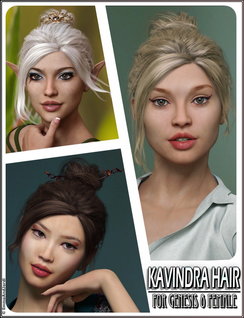Kavindra Hair For Genesis 8 Female(s)_DAZ3D下载站