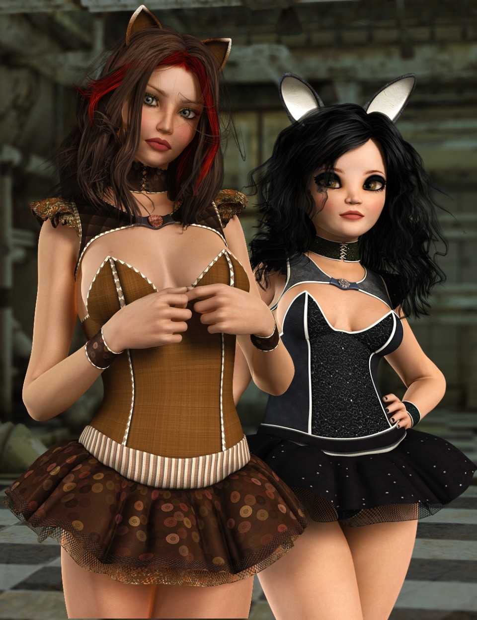Kibri Dress + Textures for Genesis 2 Female(s)_DAZ3D下载站