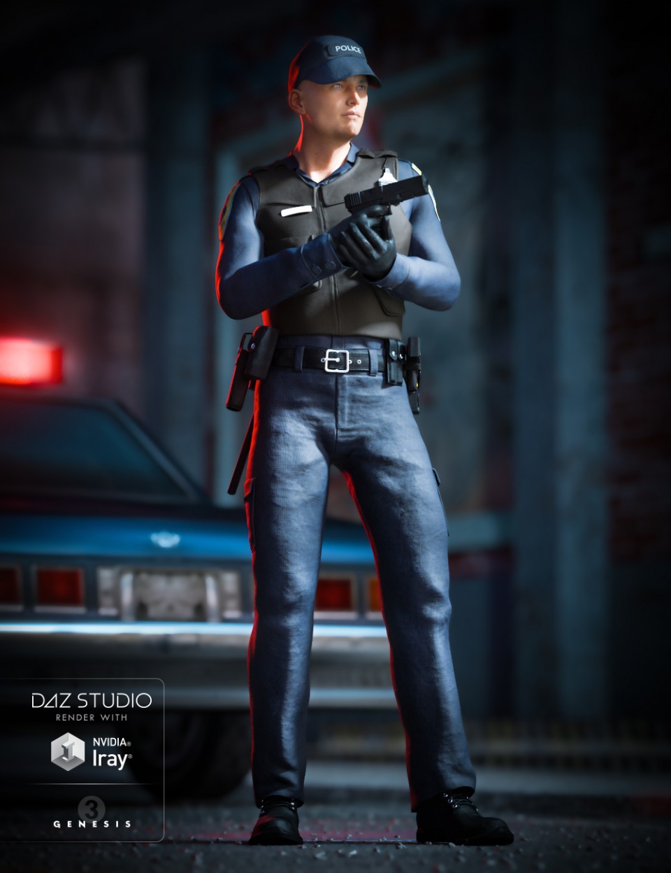 Law Enforcement Outfits for Genesis 2 and 3 Male(s)_DAZ3D下载站