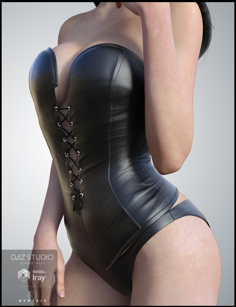 Leather Bustier for Genesis 3 Female(s)_DAZ3D下载站