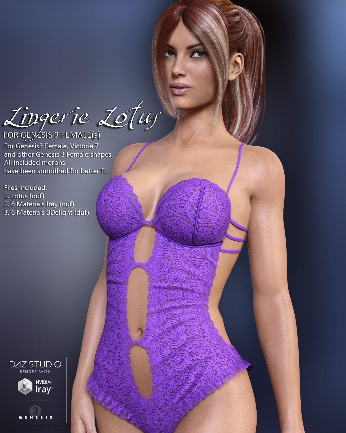Lingerie Lotus for Genesis 3 Females_DAZ3D下载站