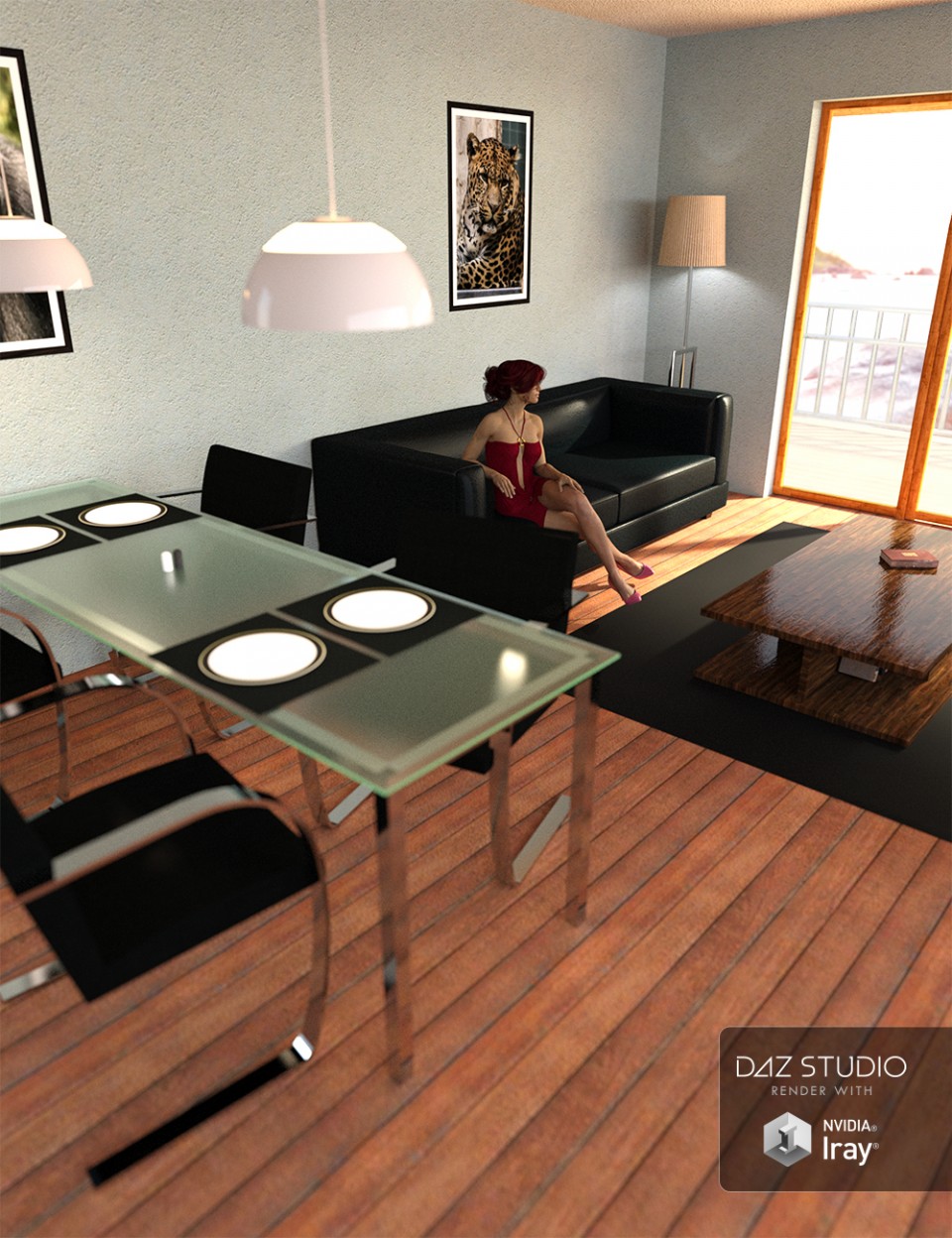 Living Room Interior_DAZ3D下载站