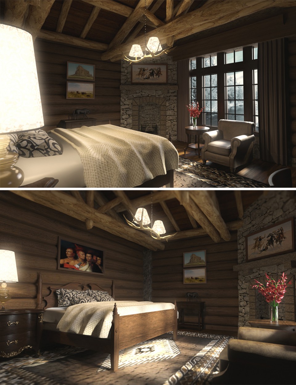 Log House Bedroom_DAZ3DDL