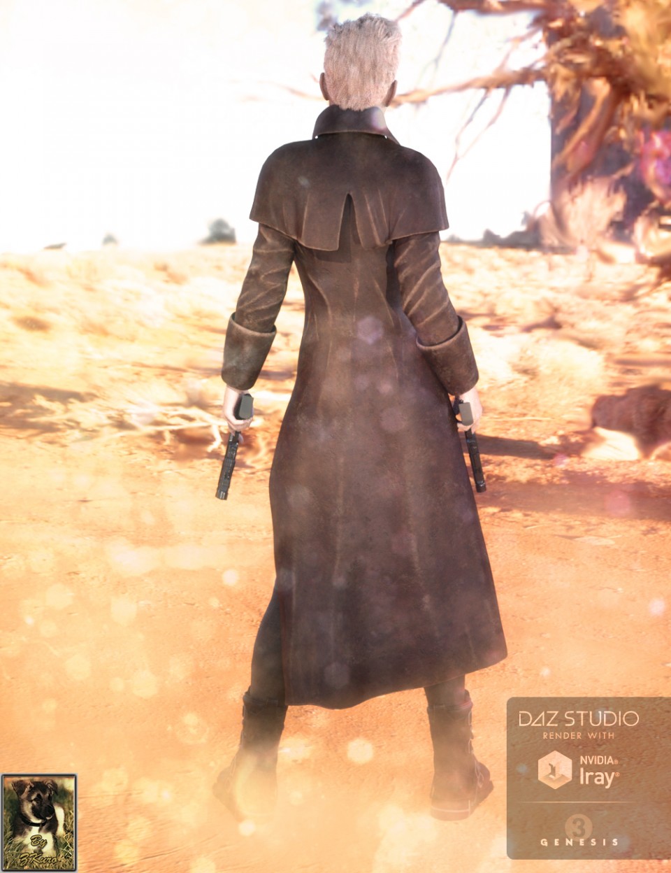 Long Leather Coat and Hat for Genesis 3 Female(s)_DAZ3DDL