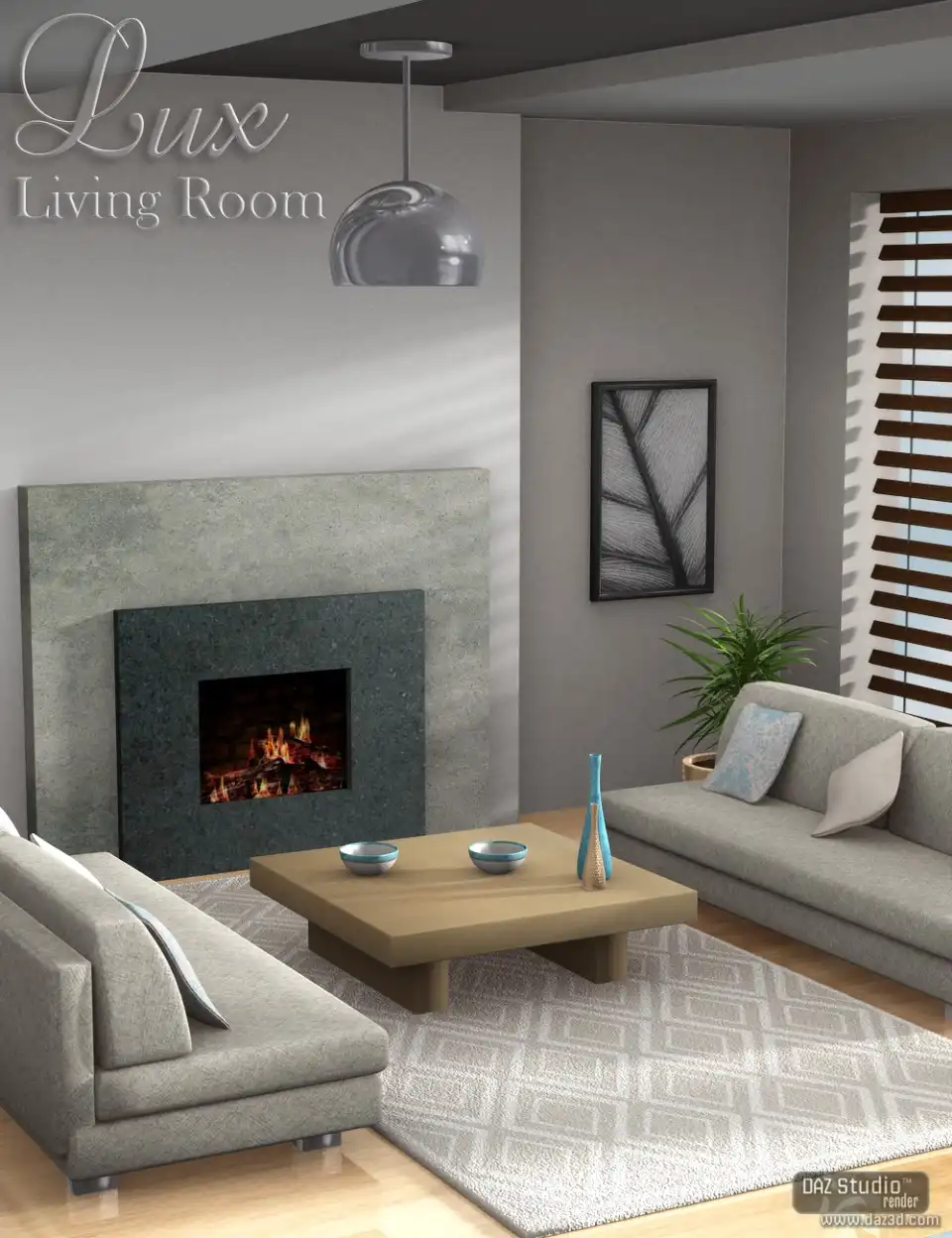Lux Living Room Scene_DAZ3DDL