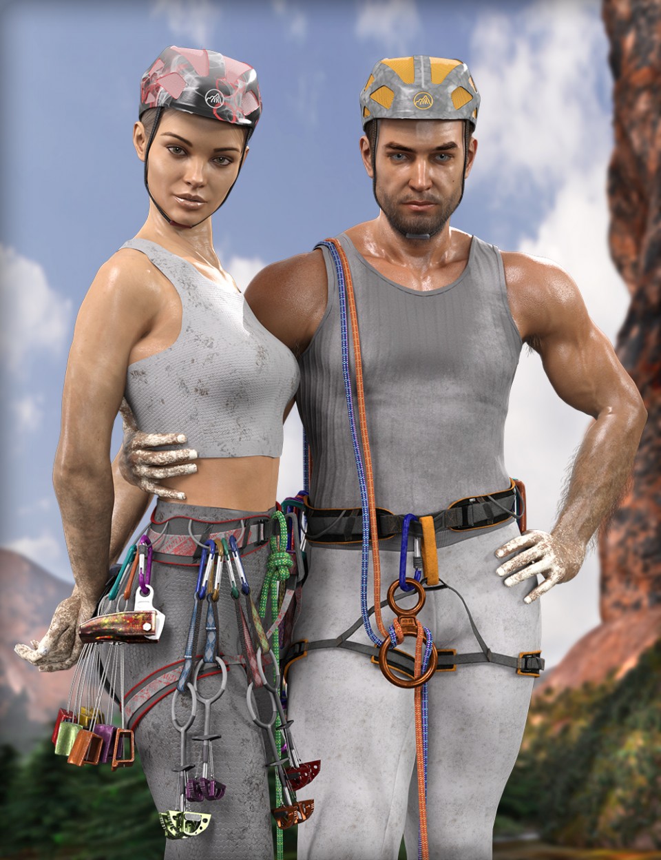 MDCH dForce Climb High Accessories for Genesis 3 and 8_DAZ3D下载站
