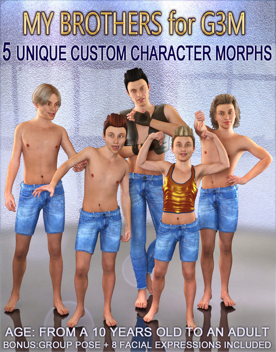 MY BROTHERS for G3M – Full Custom Body Morphs_DAZ3D下载站