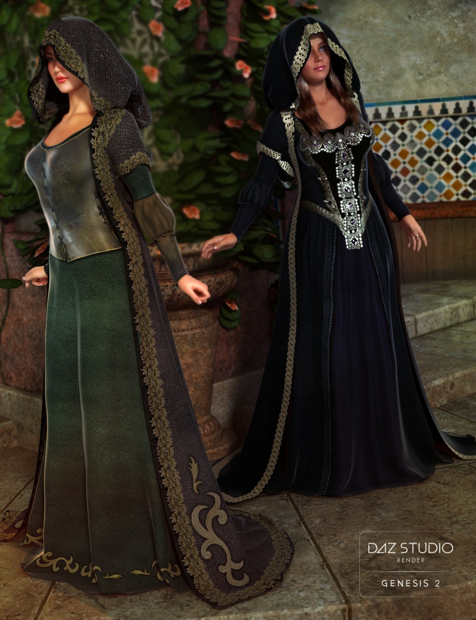 Medieval Princess Gown Textures_DAZ3D下载站