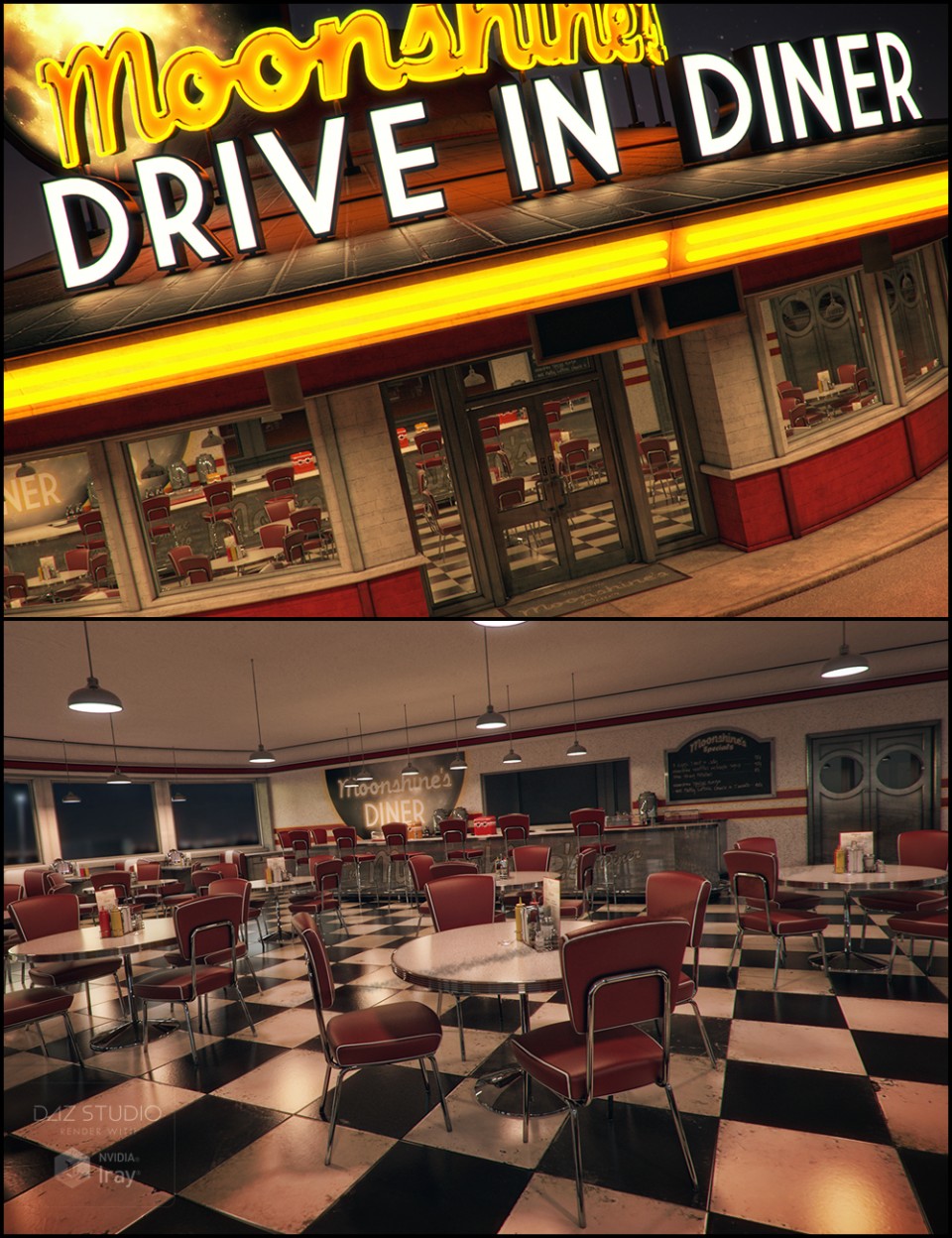 Moonshines Diner Iray Addon_DAZ3DDL