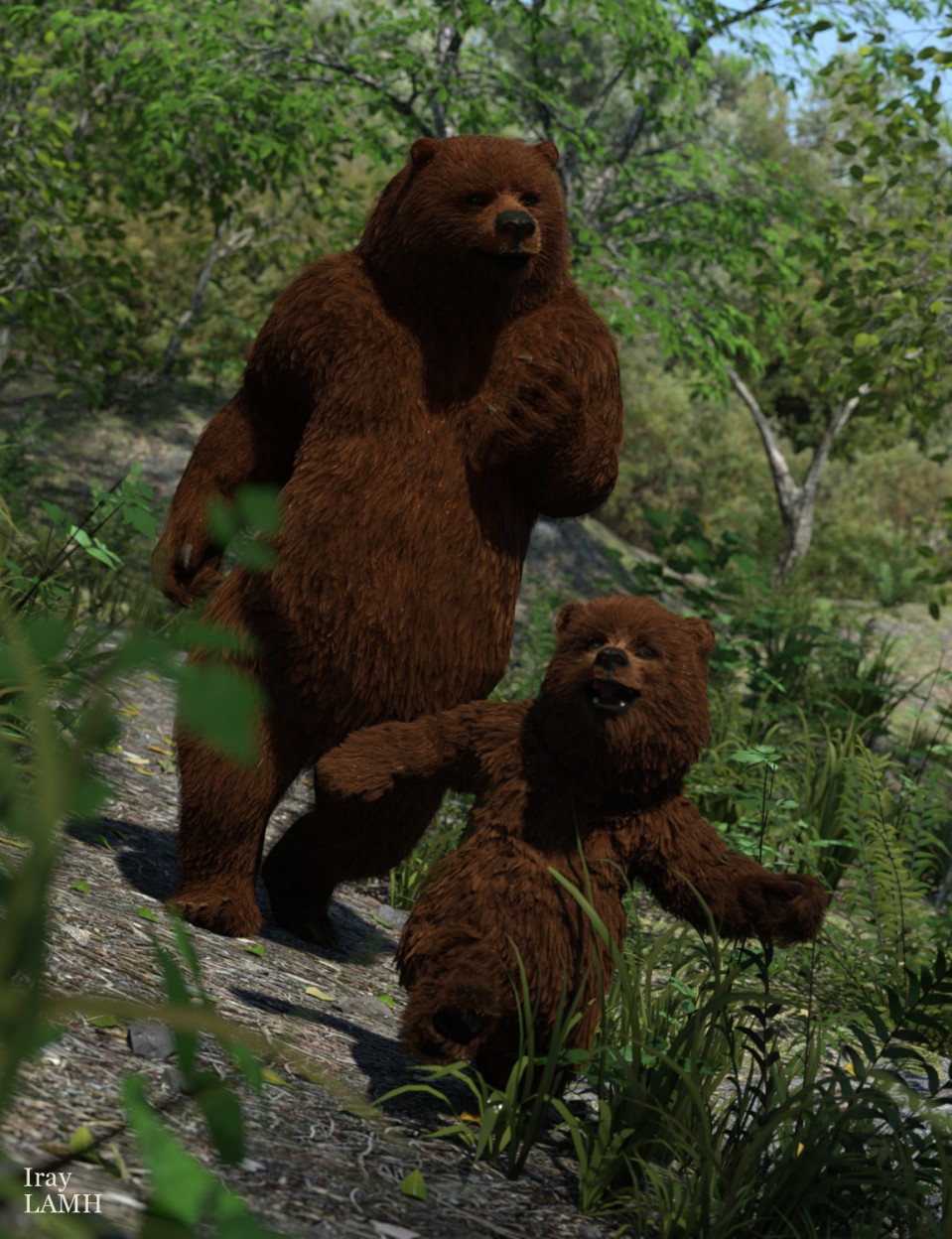 Mr. Bear and Son for Genesis 3 Male(s)_DAZ3D下载站