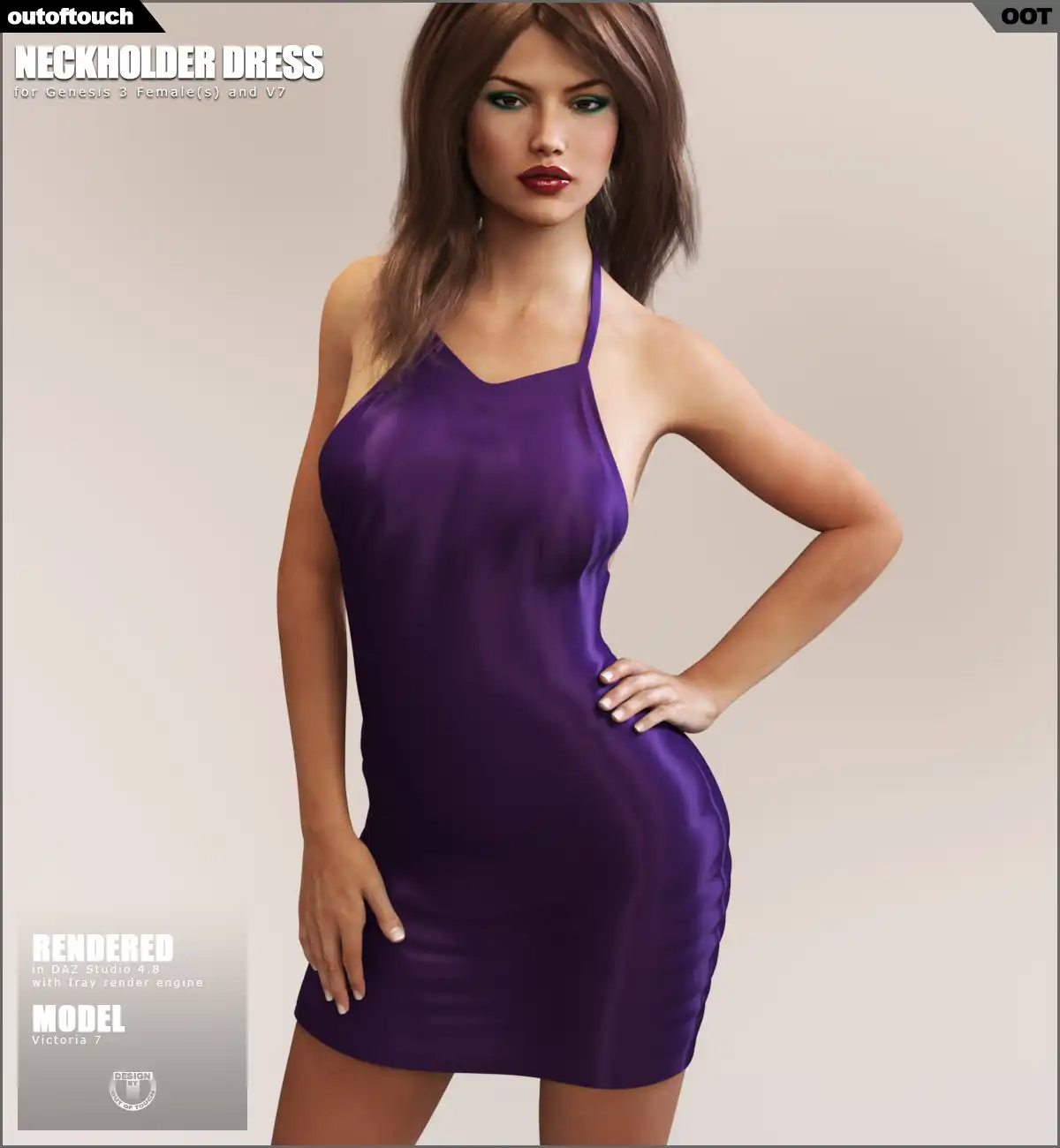 Neckholder Dress for Genesis 3 Female(s)_DAZ3DDL