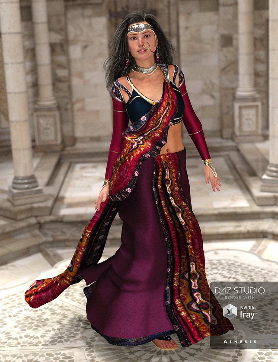 NeoIndia Outfit for Genesis 2 Female(s) and Genesis 3 Female(s)_DAZ3DDL