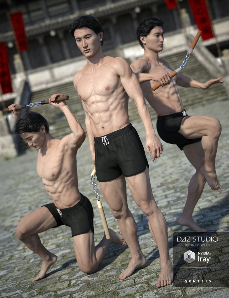 Nunchuck Poses for Lee 7_DAZ3D下载站