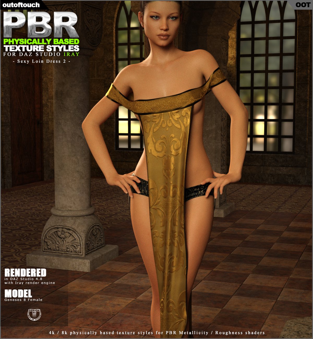 OOT PBR Texture Styles for Sexy Loin Dress 2_DAZ3D下载站