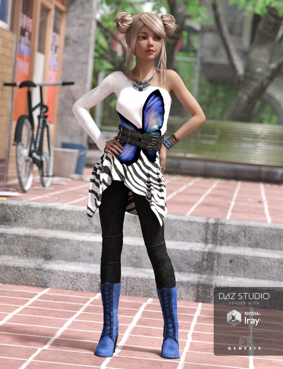 Off the Shoulder Outfit for Genesis 3 Female(s)_DAZ3D下载站