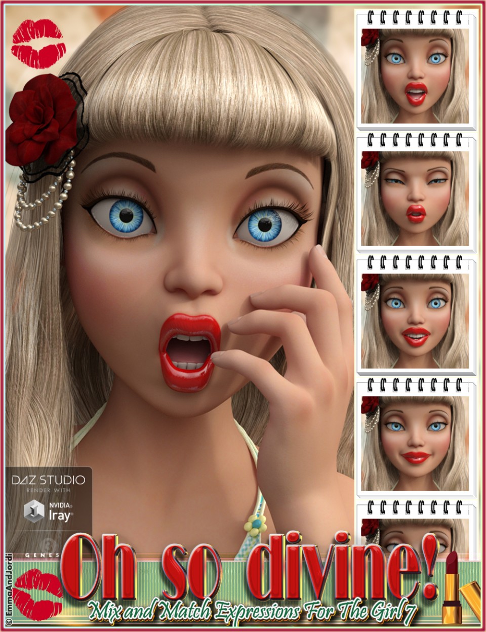 Oh So Divine Mix and Match Expressions for The Girl 7 and Genesis 3 Female(s)_DAZ3D下载站