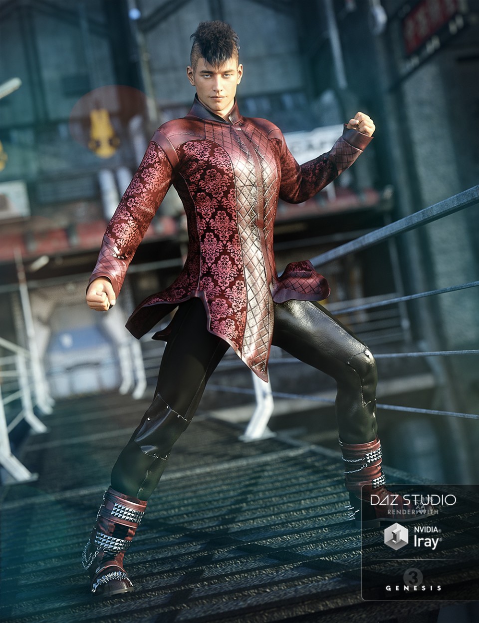 Outlander Monk Outfit for Genesis 3 Male(s)_DAZ3D下载站