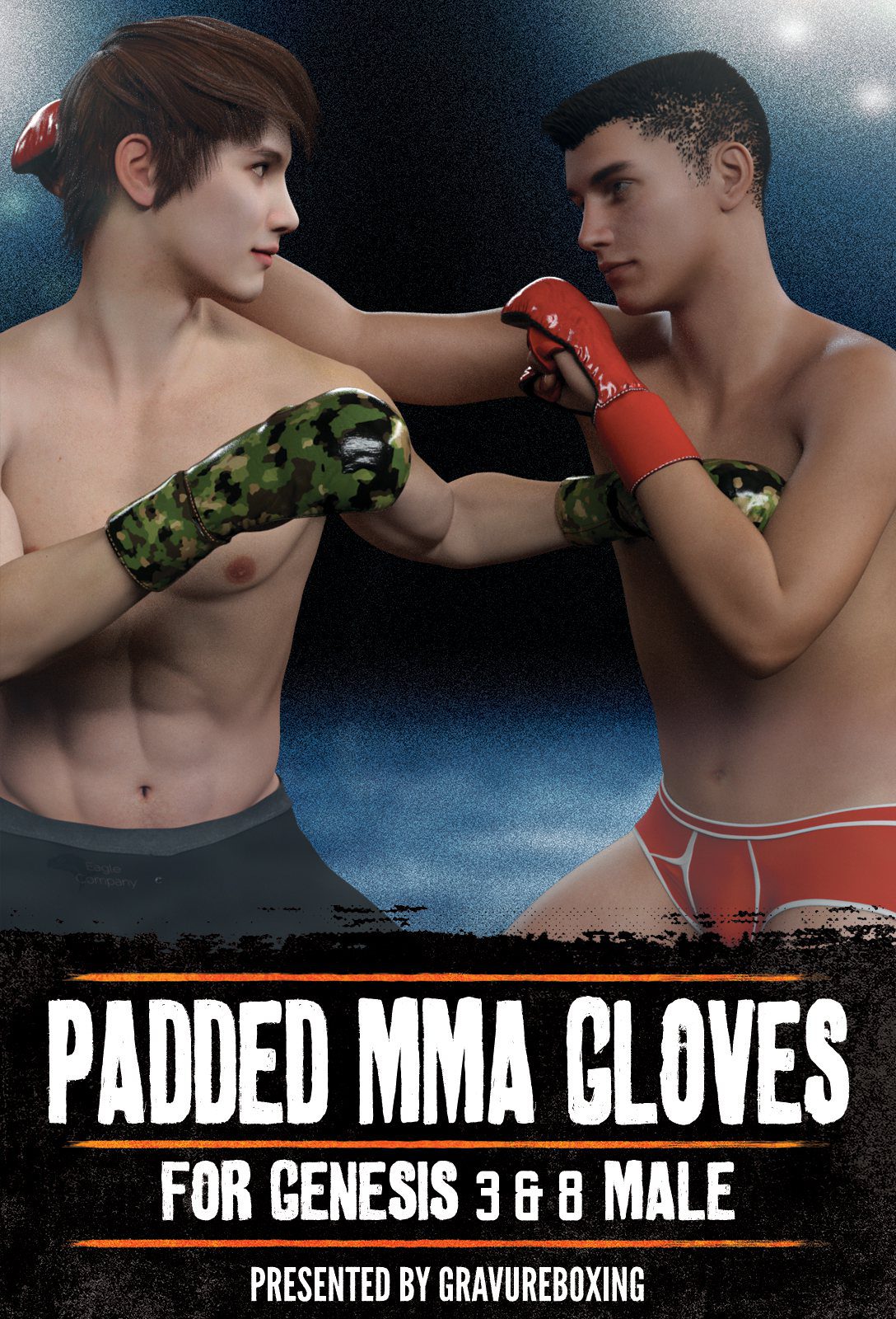 Padded MMA Gloves G3MG8M_DAZ3D下载站