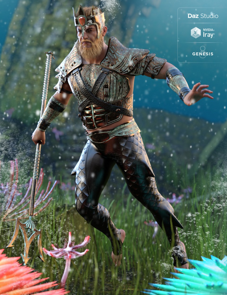 Poseidon Outfit for Genesis 8 Male(s)_DAZ3D下载站