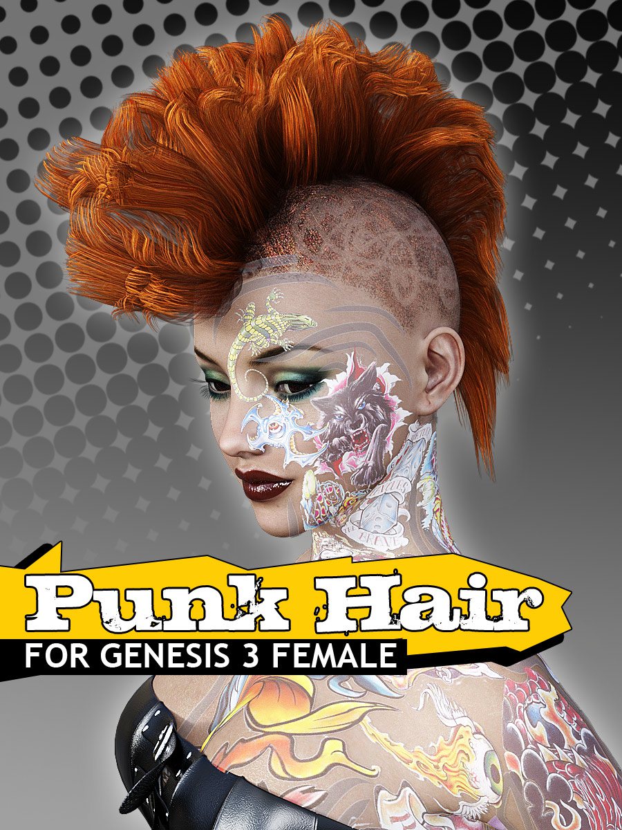 Punk Hair for G3 Female(s)_DAZ3D下载站
