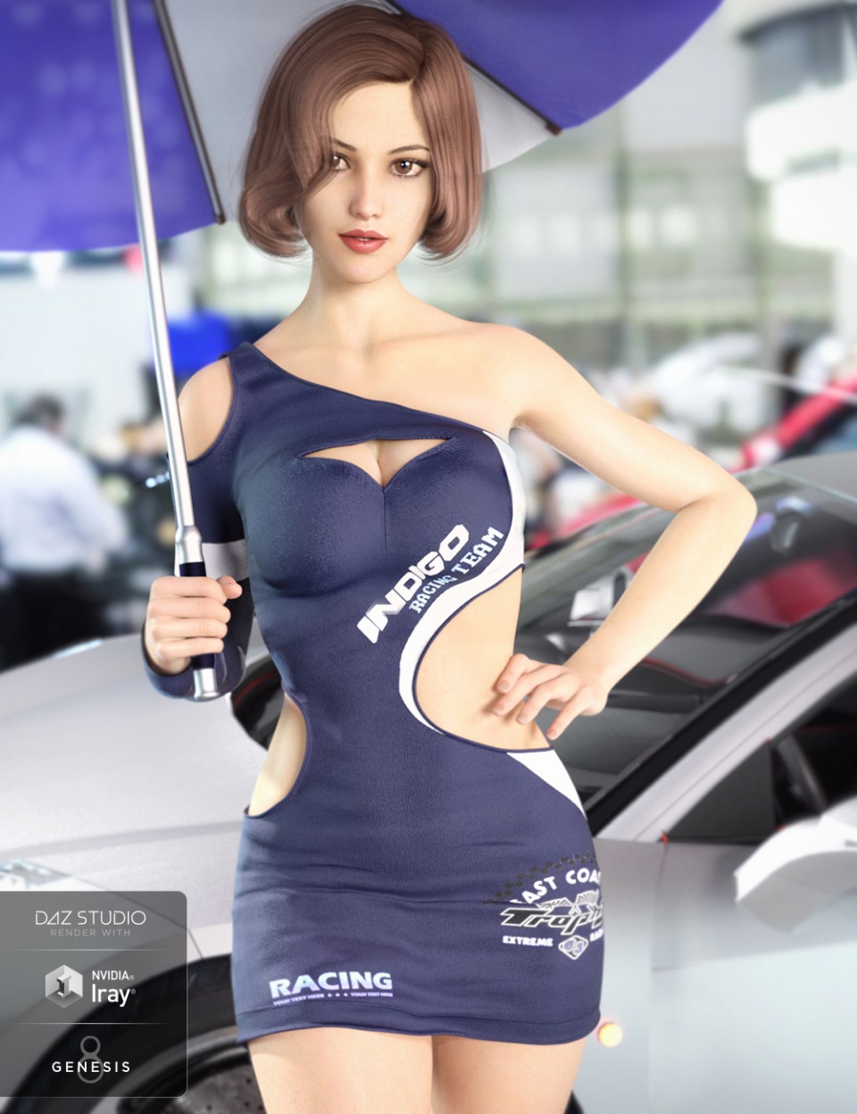 Racing Queen’s Outfit for Genesis 8 Female(s)_DAZ3D下载站