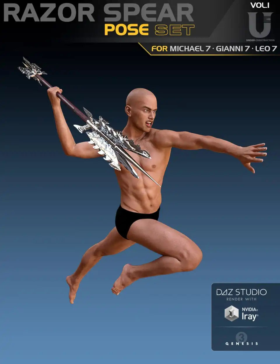 Razor Spear Pose Set_DAZ3D下载站