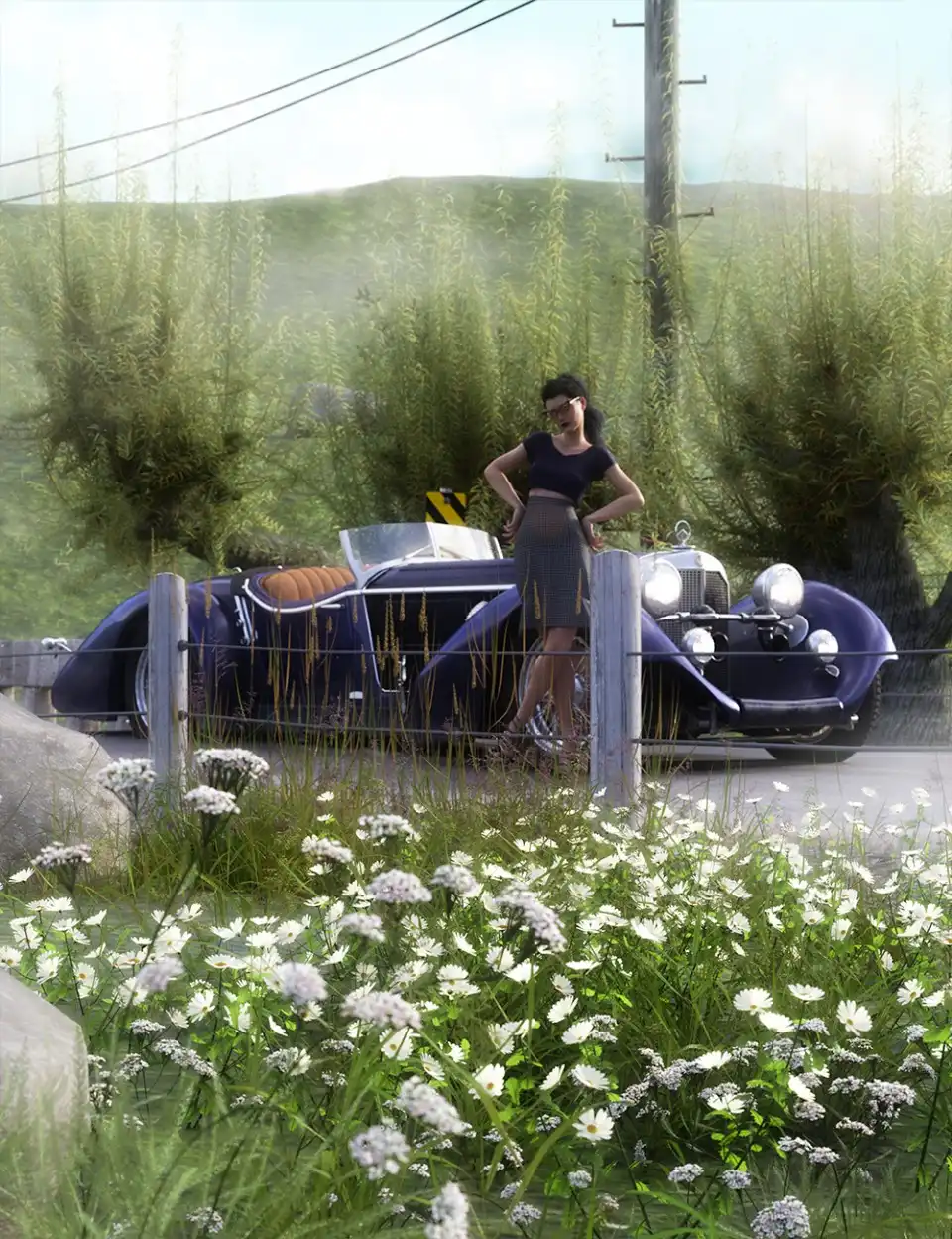Roadside Flowering Plants for Daz Studio and Iray_DAZ3DDL